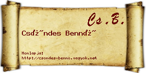Csöndes Bennó névjegykártya